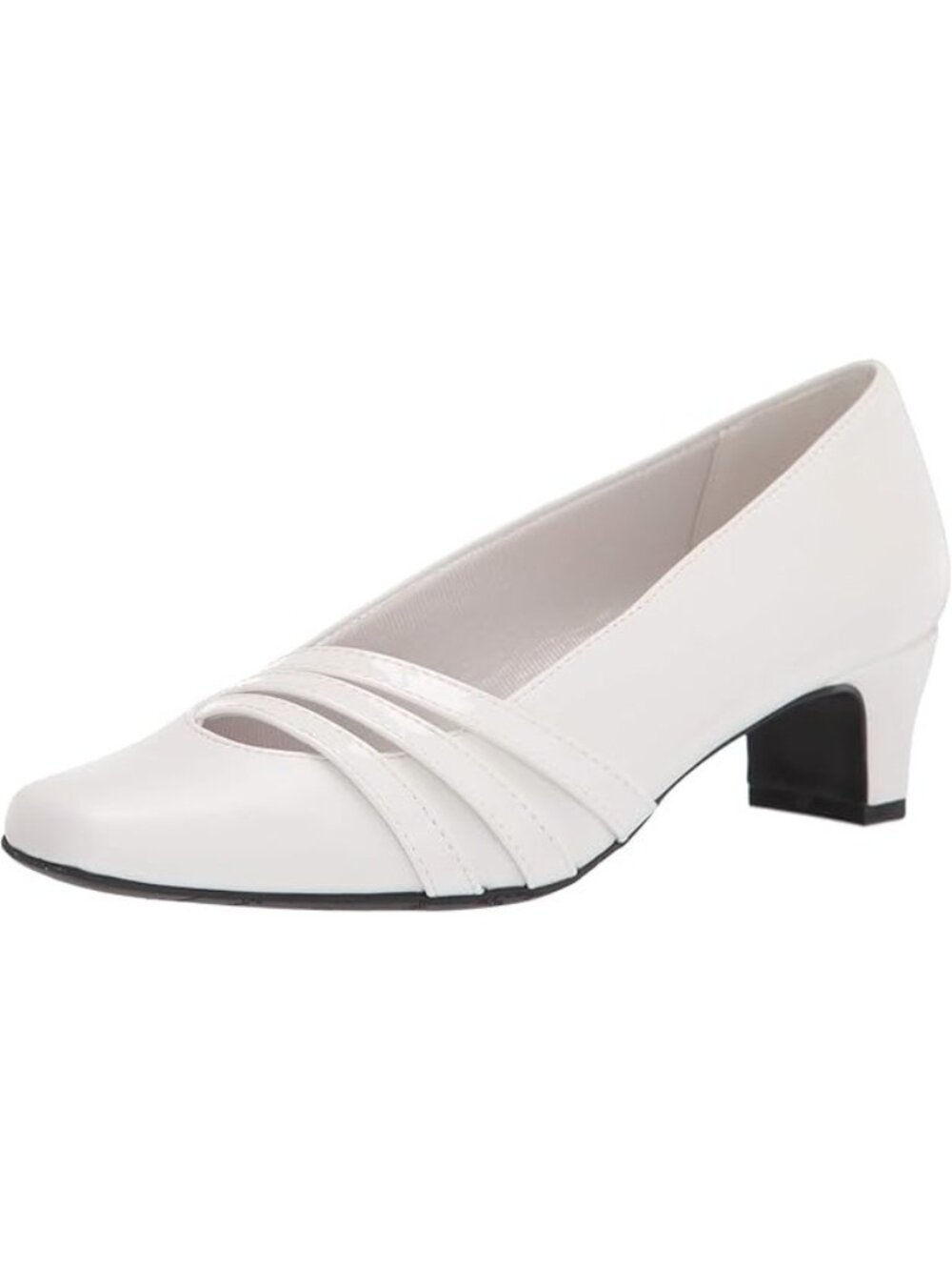 Easy Street Size 8WW Dress Heels Comfort White Padded Insole Square Toe Slip-on